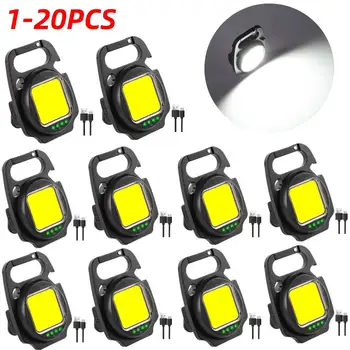 1-20PCS Mini Baterka Keychain LED Svetlo Vrecku Pracovné Svetlo LED Baterky Nepremokavé USB Nabíjanie Malé Svetlo, Camping Corkscre