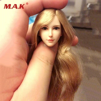 1:6 Rozsahu dievča Hlavu Sculpt SDH015C dlhé Blond vlasy Hlava samice Vyrezávané Hlavu Model ženskej Hlavy Rezbárstvo hračka pre Tbleague bledé telo