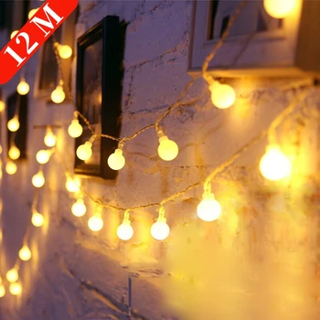 12M USB/Batérie LED Loptu Garland Svetlá Nepremokavé Vonkajšie Lampy Vianočné Dovolenku Svadobné Party Víla String Svetlá Dekorácie