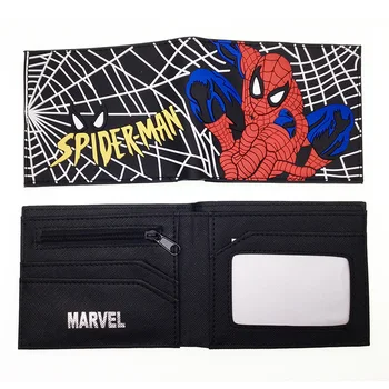 16 Farieb Disney PU Kožené Silica Gel Cartoon Spiderman Peňaženky Bifold Chlapci Peňaženky Deti Mince Kabelku Narodeninám