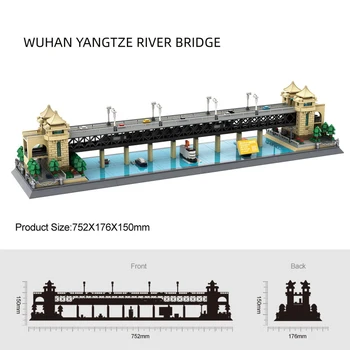 1695pcs Čína Zhr Yangtze River Bridge Historickej Budove Blokov viacúčelového Mosta Hračky Model Dospelých Bloky Narodeniny Hračky