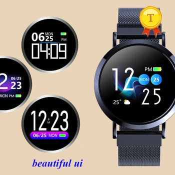 2019 Nový Produkt krásne UI Fitness Tracker Smart vodotesný Náramok oceľ Remienok Srdcovej frekvencie, Krvného Tlaku Monitor Smartwatch