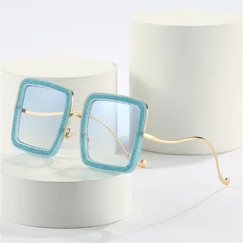 2022 Módne Ženy, Luxusné Lesklé Diamond Slnečné Okuliare Nadrozmerné Okuliare Crystal Mužov Odtiene UV400 Okuliare pre Vonkajšie Jazdy