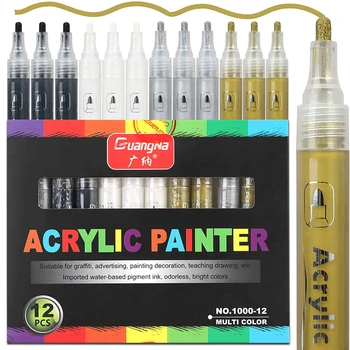 36 Farebný Akryl Maliar Paint Marker Pero, 3 mm Trvalé Maľovanie Značky DIY Plavidlá Textílie Hrnček Značky Vianočné Darčeky