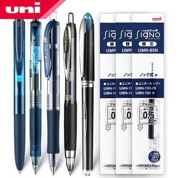 5 ks Japonský UNI Ink Blue Gélové Pero Kombinácia + Náplň 0,5 mm Viaceré Štýly Voliteľné UMN-105 / 152/155 Hladké Písanie