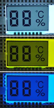 8PIN TN Pozitívne 2-Ciferné Segmente LCD Panel Biela/Žltá Zelená/Modrá Podsvietenie 3V Digitálne Trubice Teplota Vlhkosť LCD Displej