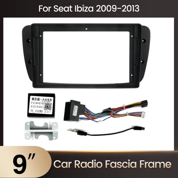 9 Palcový autorádia Fascias Rám Pre Seat Ibiza 6j na roky 2009-2013 Stereo Panel Palubnej dosky Inštalácia Výbava Pre 16Pin Napájací Kábel Canbus