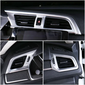 ABS Plastu Pre Honda Civic 10. 2016 2017 Príslušenstvo Auto kondicionér vzduchu Zásuvky dekorácie kryt výbava auta Nálepku styling 3ks
