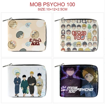 Anime Mob Psycho 100 Logo Farebná Tlač Peňaženky Chlapci Dievčatá Kreditnej Karty, Peňaženku, Nové Zips Krátke Peňaženky Lady Zmeniť Kabelku