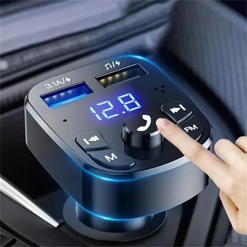 Auto MP3 Prehrávač, Fm Vysielač Bezdrôtového pripojenia Bluetooth 5.0 Zníženie Hluku Audio Prijímač do Auta Handfree Dual Usb Auto Rýchlo Nabíjačka,