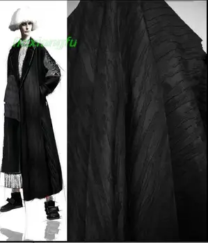 Black nepravidelný strakatý textílie, čas-pruhované textúrou žakárové tkaniny, non-úsek návrhu na jar a na jeseň módne látky
