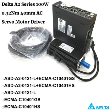 Delta A2 100W 0.32 NM 3000rpm 40 MM AC Servo Motor Driver Kit ASD-A2-0121-L ECMA-C10401GS ECMA-C10401HS Brzdové o 0,1 KW Nízke Zotrvačnosti