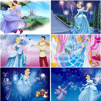 Disney Princezná Popoluška Hrad Ariel Snow White Fotografie Pozadia Dievčatá, Baby, Sprcha Narodeninovej Party Dekor Zázemia
