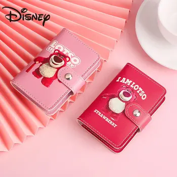Disney Roztomilý Jahoda Medveď Cartoon Držiteľa Karty Žena Malé a Multi-Card Veľkú Kapacitu Anti-Degaussing Držiteľa Karty Peňaženky