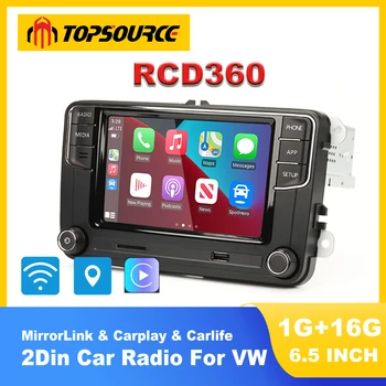 EÚ Zásob Auta GPS Stereo Audio Pre VW Golf 5 6 Jetta MK5 MK6 Polo Passat B6 B7 CC Tiguan Touran RCD360 Carplay 16 G autorádia