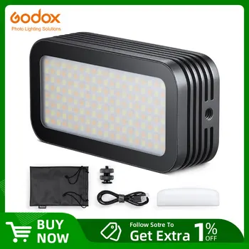 Godox WL8P Vodotesný LED Video Svetlo, 2700k-8500k Farba Upraviť 2900mAh 96 CRI 97TLCI APP Control pre Sony Canon DSLR Flash