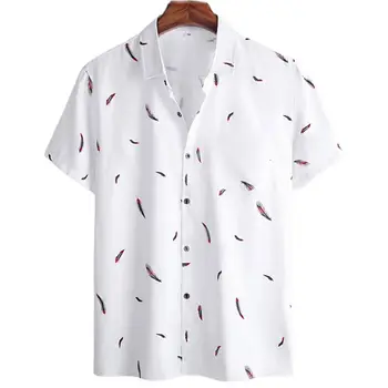 Harajuku Pierko Havajské pánske Tričko Printed Krátky Rukáv Bežné Bielej Ulici Letné Beach Košele Pre Mužov Oblečenie 2022 v Lete