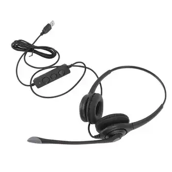 Headset na Zníženie Hluku, Ergonomické Jasné, Volanie Ovládanie Hlasitosti USB Headset s Mikrofónom pre PC hot predaj