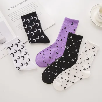 Horúce Harajuku Mesiac, Hviezdy Ponožky Ženy Zábavné Ponožky Bavlna Japonský Tvorivé Teplé Roztomilý Novinka Bežné Streetwear Kórejského