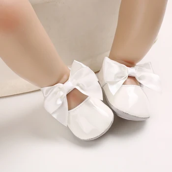 Jednofarebné detská obuv, novorodencov krst detská obuv dievčenské non slip gumovou podrážkou baby bow princezná obuv módne topánky