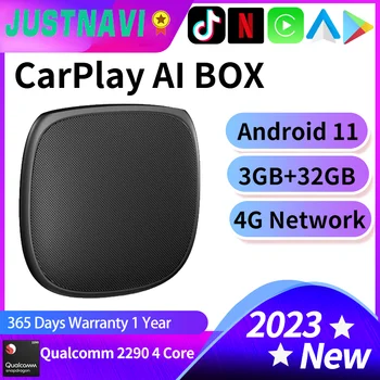 JUSTNAVI Bezdrôtový CarPlay Adaptér, Smart CarPlay Ai Box Plug And Play, Bluetooth, WiFi Auto GPS Káblové Pripojenie Pre OEM CarPlay Auto