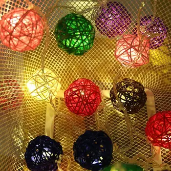 LED Bavlna Loptu Takraw Garland String Svetlá na Vianočné Rozprávky Osvetlenie Struny pre Vonkajšie Dovolenku Svadobné Xmas Party Domova