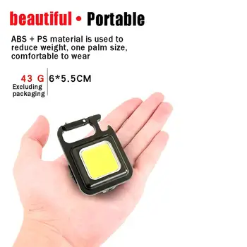 Mini Pracovné Svetlo Prenosné Outdoor Camping Svetlá USB Nabíjateľná Baterka LED Vrecku Svetlo Malé Vývrtka KLASU Keychain Svetlá