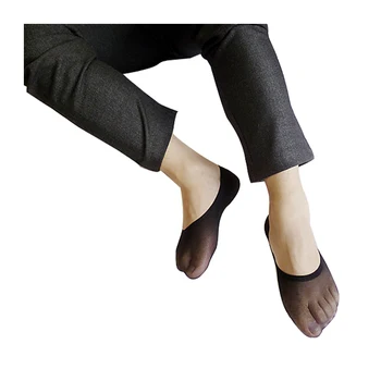 Muži Velvet Neviditeľné Členok Tenký Ultra Úsek Hodváb Ponožky Kožené Topánky, Ponožky pre Mužov Čierna Modrá