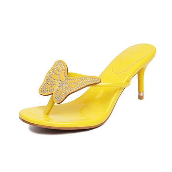 Módy Sexy Dizajnér Sandále Ženy Tenké Vysokým Podpätkom Motýľ Módne Spoločenské Topánky Nový Štýl Papuče Zapatos De Mujer Y7-2