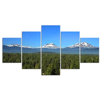 Nekonečné Hory Obrovské Lesné Zelené Stromy Blue Clear Sky Domova HD Fotografií, Rámovanie 5 Tlač Plátno na Stenu Umenie Prírodné Scenérie