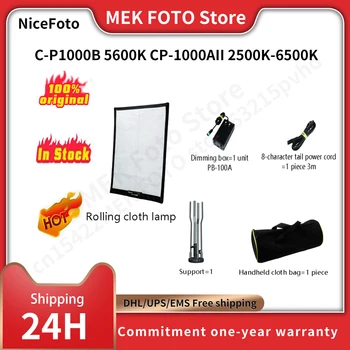 NiceFoto C-P1000B 5600K CP-1000AII 2500K-6500K 100W Flexibilné Námestie Rollable Handričkou Svetlo Pre Studio Live Video Natáčanie