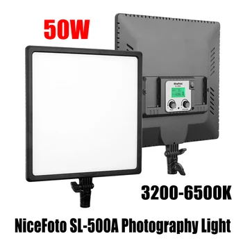NiceFoto SL-500A 50W Bi-color 3200-5600K LED Video Fotografovanie Osvetlenie na Youtube Tiktok Studio Ultra Mäkké Panel na Čítanie