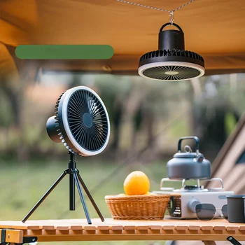 Nový camping ventilátor usb nabíjanie visí prenosné zdvíhacie farebné svetlá, diaľkové ovládanie, vonkajší ventilátor