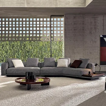 Nový taliansky štýl minimalistický textílie gauč, obývacia izba, veľká rodina zmes vila, high-kvalitné bavlnené a ľanové horizont tvar