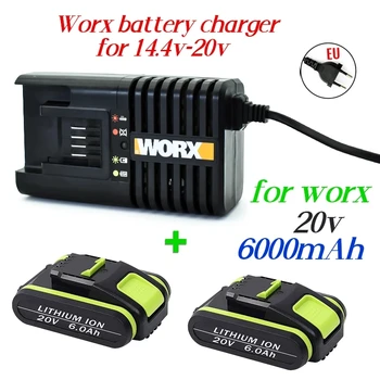 Náradie Náhradné Nabíjacie Batérie 20V 6000mAh Lítium pre Worx WA3551 WA3553 WX390 WX176 WX178 WX386 WX678+Nabíjačka