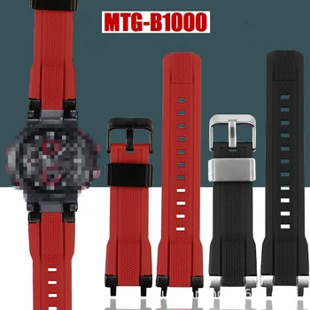 Náramok príslušenstvo Náramok Hodiniek Popruh MTG-B1000 MTG-G1000 Sledovať Kapela Náhradný Remienok Silikón Watchband Pás Čierna/Červená