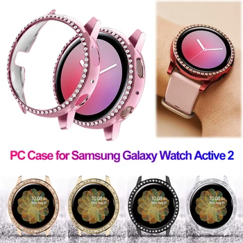 Pevný PC Smart Hodinky Chránič Prípade Luxusné Diamantové Hodinky Kryt Nárazníka Ochranný obal pre Samsung Galaxy Sledovať Aktívny 2 40 44 mm