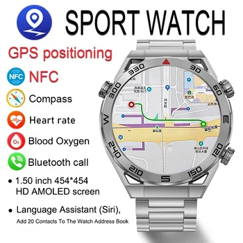 Pre Huawei 2023 NFC Smart Hodinky Mužov GPS Sledovanie 454*454 HD AMOLED Displej Kompas Srdcovej frekvencie BT Call Vodotesný IP68 SmartWatch Nové