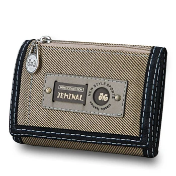 Pánske peňaženky s zips plátno pánske peňaženky krátke peňaženky kvalitné karty IDENTIFIKÁCIA držiteľa peňaženky
