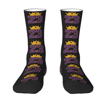 Roztomilý 23 Počet Kráľ Ponožky Muži Ženy Teplé 3D Tlač Basketbal Basketbal Športové Ponožky