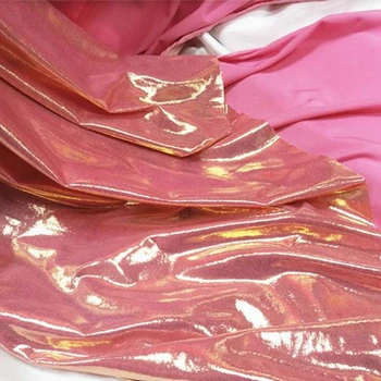 Ružové Zlato Úsek Lesklé Fólie Zlatej farby Samoopaľovacie latinskej Tanca Textílie Micro Textílie Pre DIY Fáze Cosplay Kostým, Šaty