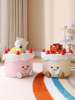 Socha Cartoon Tlačidlo Skladovanie Dekorácie Strawberry Cake Box Socha, Obývacej Izby, Spálne Vstup Ploche Domova Remesiel Dary