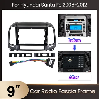 TomoStrong Autorádia Panel Rám Pre Hyundai Santa Fe Rok 2006 - 2012 Auta Videa Panel Rám Napájací Kábel