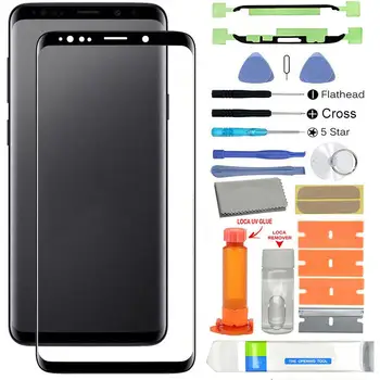 UV Lepidlo Predné Sklo Obrazovky Náhradná pre Samsung Galaxy S9 G960/S9 Plus G965 LCD Displej Vonkajší Dotykový Panel Obrazovky