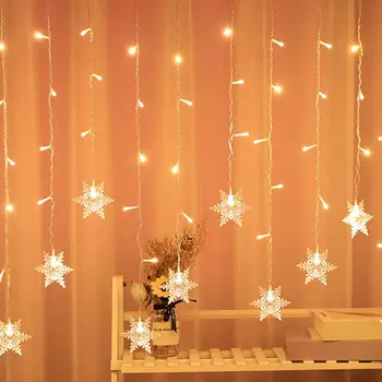 Vianoce Opony Lampa Krásne Plastové Dovolenku String Svetlo LED Okno Opony Svetlo Víla Lampy, Ozdoby pre Domácnosť