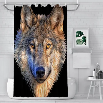 Vlk Maľovanie Kúpeľňa So Sprchou Záclony Nepremokavé Oblasť Opony Zábavné Domova Príslušenstvo