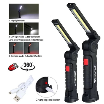X-TIGER Prenosné COB LED Baterka USB Nabíjateľné Pracovné Svetlo Magnetické Lanterna Visí Lampa vstavanú Batériu, Camping Horák