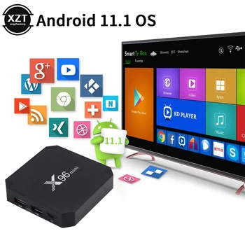 X96 mini TV Box Android 11 Smart TV Box Amlogic S905 Quad Core 1/2 GB, 8/16GB 2.4 G WiF 64 bit Media Player Set-top-box