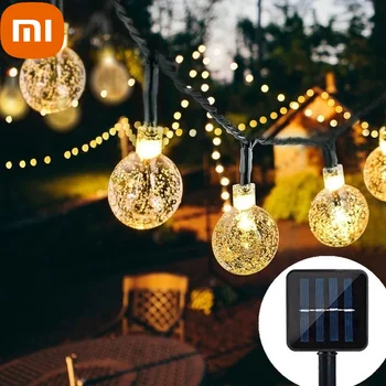 Xiao 8 Režimov Slnečné Svetlo Crystal ball 7M/12M/ LED Reťazec Svetlá Rozprávkových Svetiel Girlandy Na Vianočné Party Vonkajšie Dekorácie.
