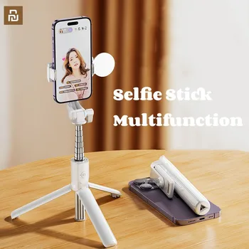 Xiao Bezdrôtový Selfie Stick Bluetooth Mini Statív Ručné Vyplnenie Svetlo s Diaľkovým Uzávierky pre systém IOS, Android Smart Telefón, Fotoaparát